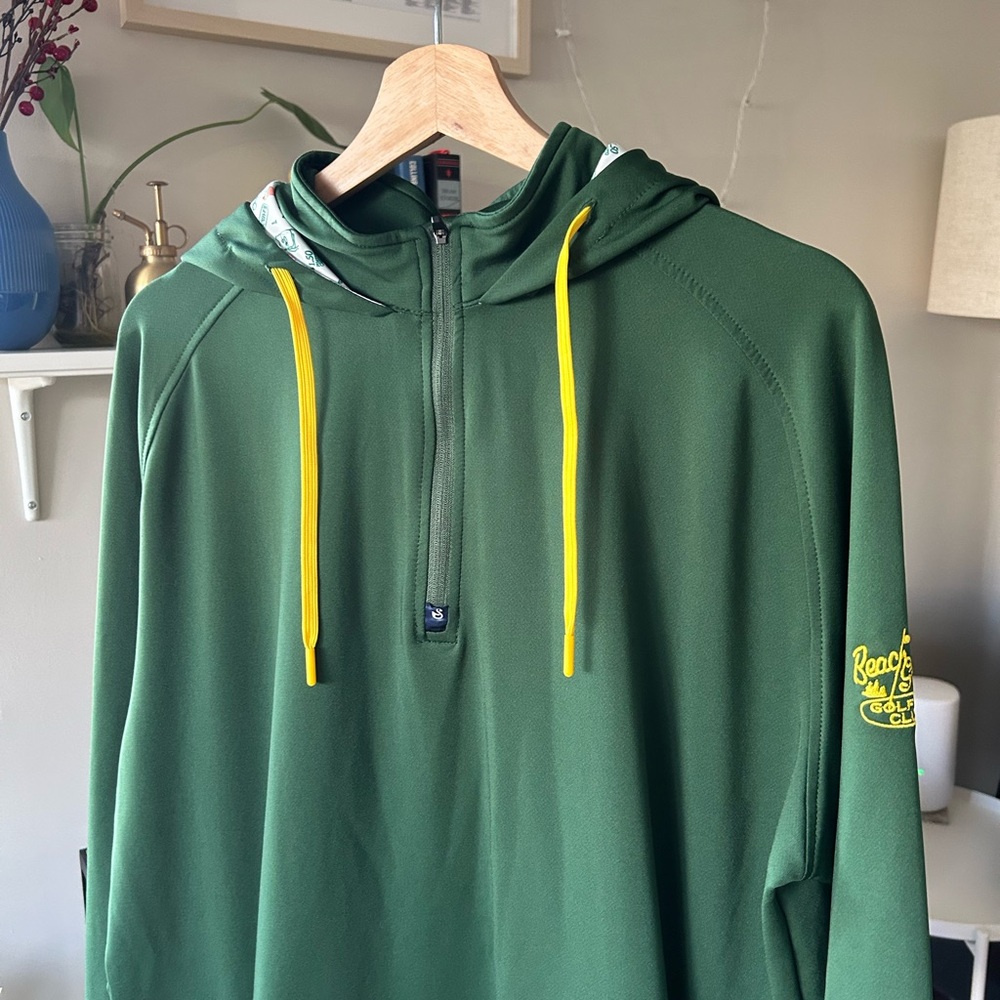 Swannies Golf Performance Green Hoodie with Yellow Accents